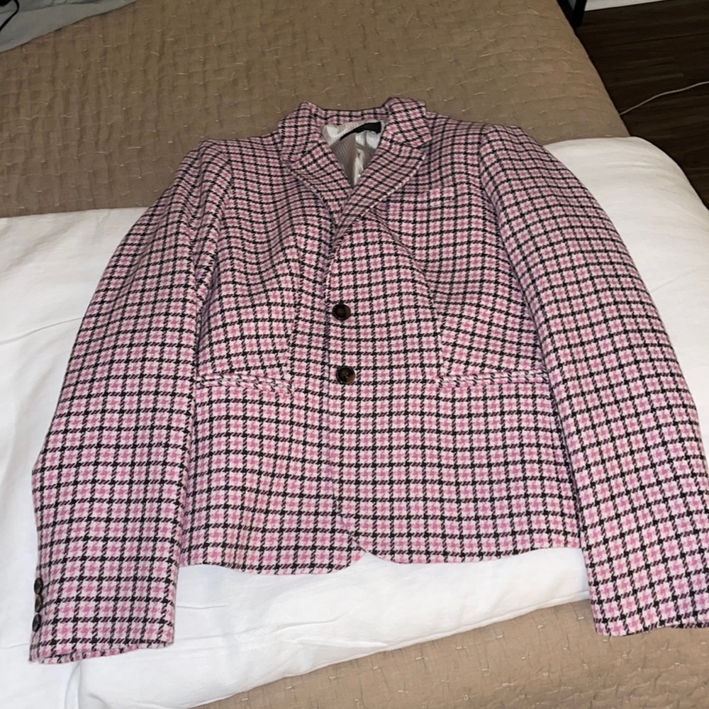 J Crew Pink Plaid Blazer